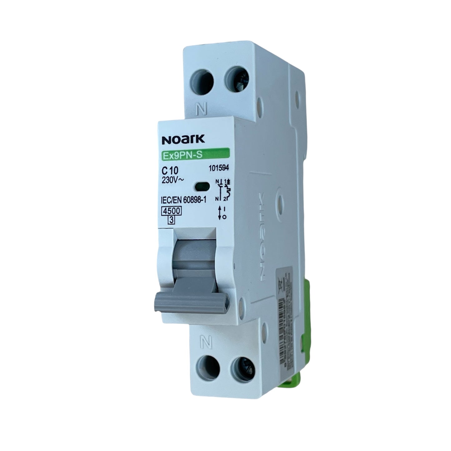 interruttore magnetotermico 1P+N curva C -  10A  4,5kA - 230 Vac - 1 modulo Noark 101594