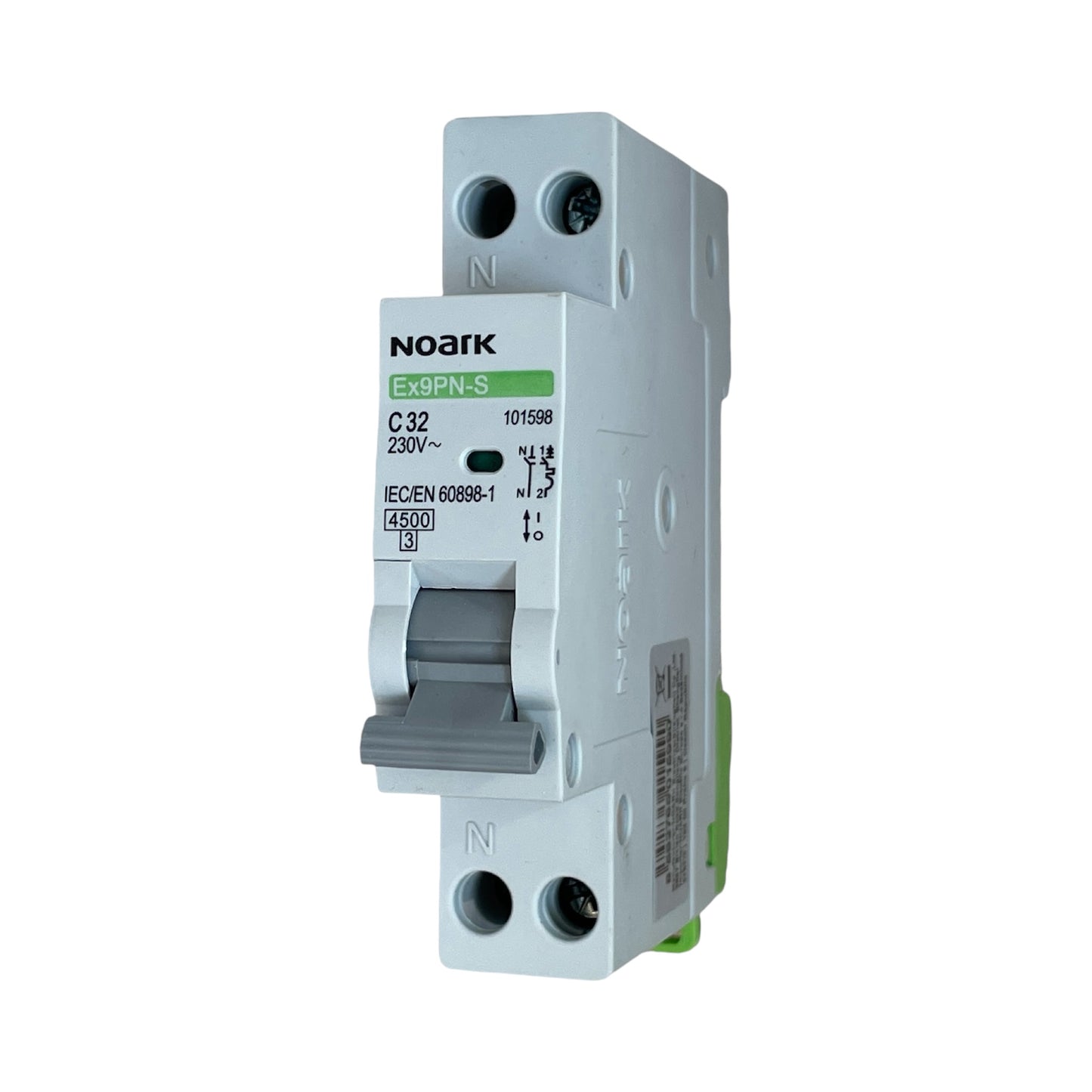 interruttore magnetotermico 1P+N curva C -  32A  4,5kA - 230 Vac - 1 modulo Noark 101598