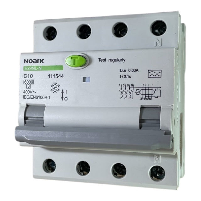 Noark Interruttore magnetotermico differenziale Ex9NL-N 3P+N C10 A 30mA TIPO A 30mA 6K 111544