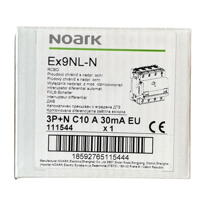 Noark Interruttore magnetotermico differenziale Ex9NL-N 3P+N C10 A 30mA TIPO A 30mA 6K 111544