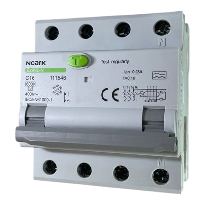 Noark Interruttore magnetotermico differenziale Ex9NL-N 3P+N C16 A 30mA TIPO A 30mA 6K 111546