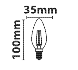 LAMPADINA LED OLIVA IMPERIA E14 3000K 4W 230V 25000H FILAMENT WHITE 213759