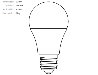 LAMPADINA LED GOCCIA IMPERIA OPALE E27 11W 230V 4000K 15000H 209776