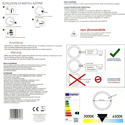 Imperia Circolina a led G10Q 18W 4000K LUCE NATURALE d.30 cm 207086