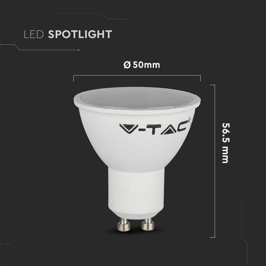 Faretto LED V-TAC GU10 4,5W 110° Copertura Satinata 3000K SKU 211685
