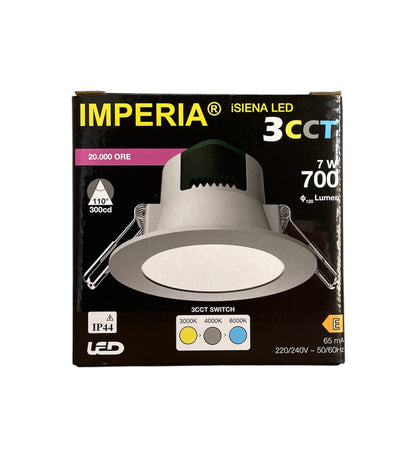 IMPERIA iSIENA faretto incasso IP44 LED 3CCT 7W 700lm D.95 BIANCO 212493