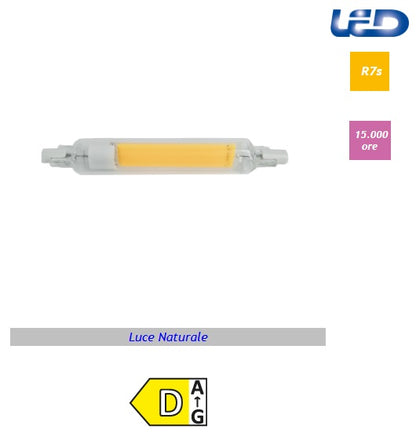 Imperia Lampadina led R7S lineare lunga COB 11W 4000K 1500LM 118MM luce naturale 213124