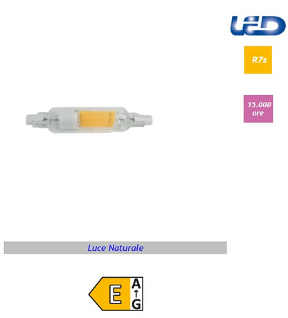 Imperia lampadina led R7S lineare corta COB 5,3w 600lm 4000k 78mm luce naturale 213155