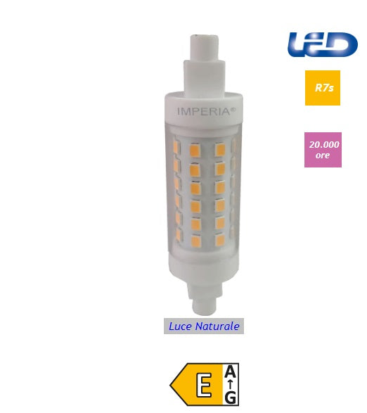 Imperia lampadina led R7S Lineare corta 8,5W 1050lm 4000k luce naturale 213247