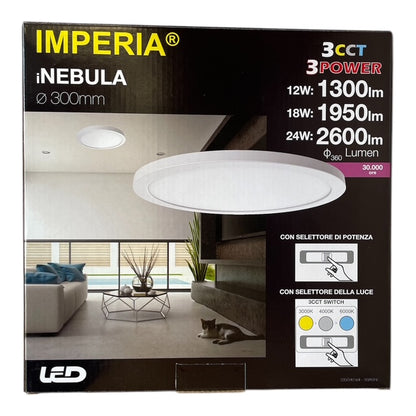 Plafoniera led Imperia iNEBULA 2IN1 D.300 3CCT 3POWER 12W/18W/24W 3000/4000/6000K 214282