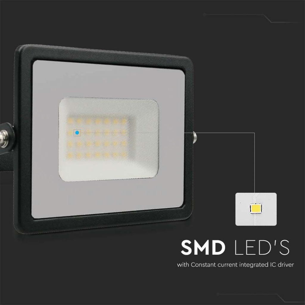 V-TAC  Faro LED SMD 50W E-Series G2 Colore Nero 6500K IP65 215960