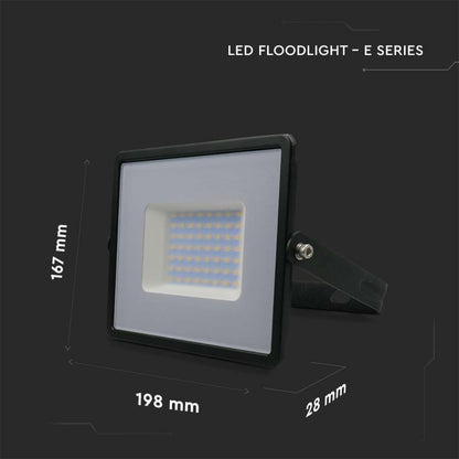 V-TAC  Faro LED SMD 50W E-Series G2 Colore Nero 4000K IP65 215959