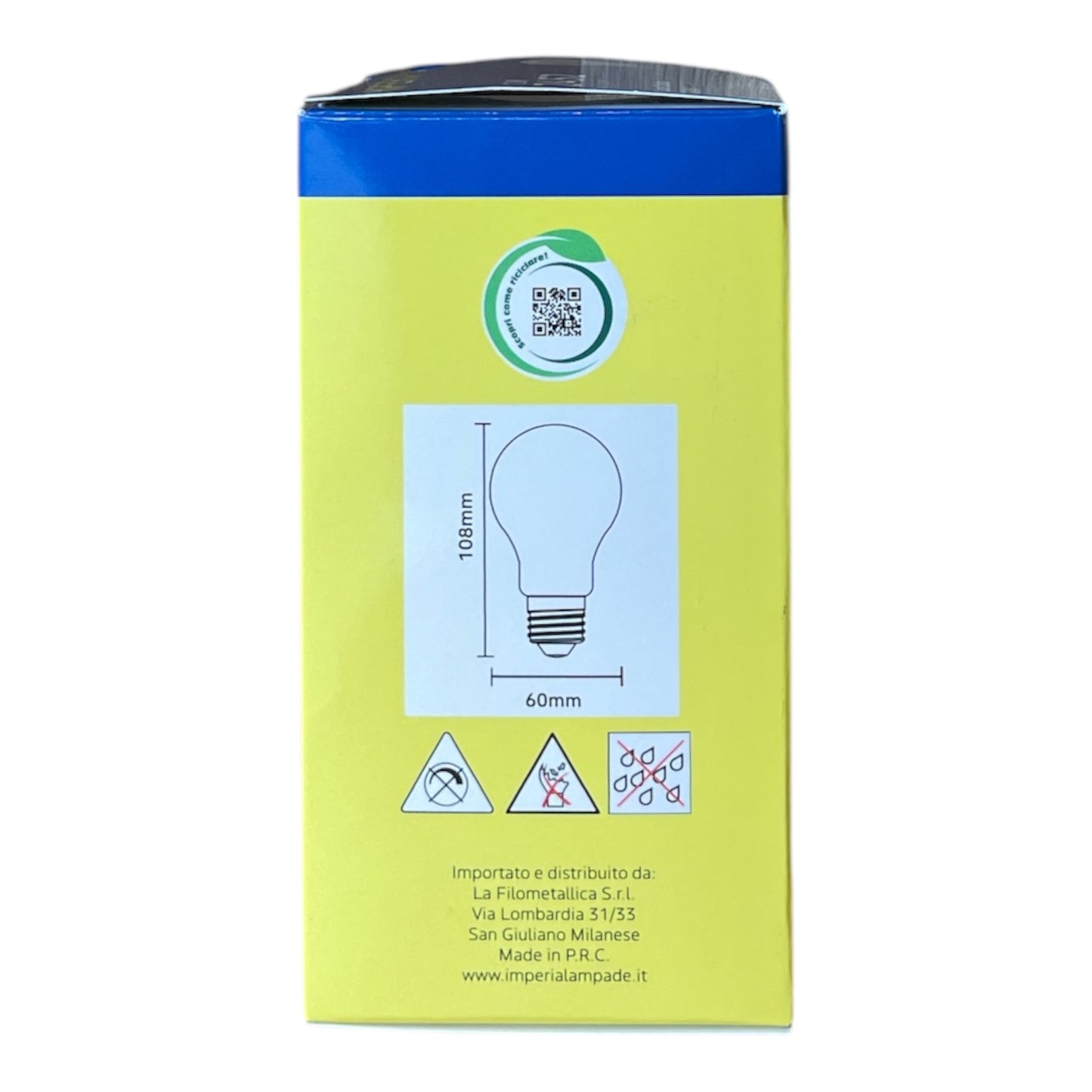 Lampadina led goccia E27 3000K 12W 2452 lumen 230V 25000H FILAMENT OPALE 215959