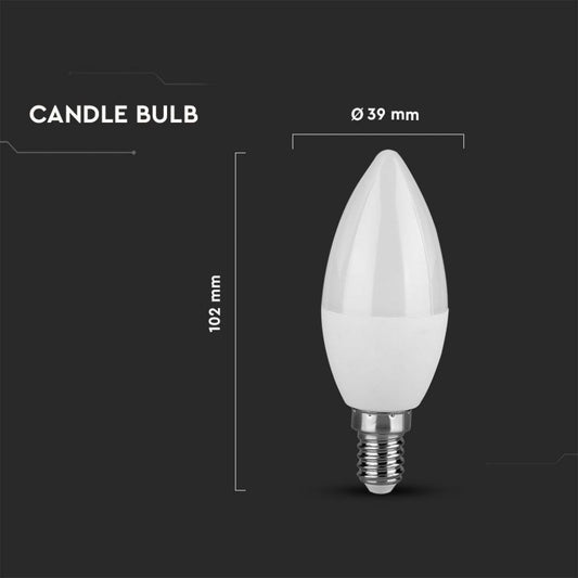Lampadina LED V-TAC E14 4,5W Candela 3000K (Box 3 Pezzi) SKU 217263