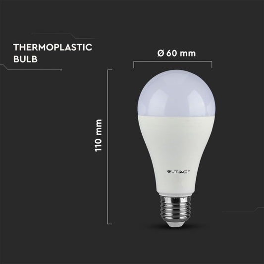 Lampadina LED V-TAC  E27 10,5W 100LM/W A60 4000K (Box 3 pezzi) SKU 217353