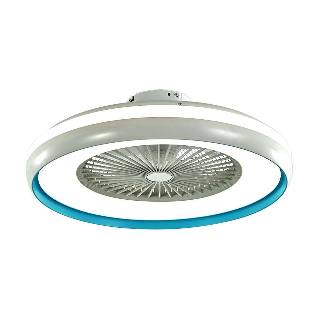 Ventilatore LED da Soffitto a Scatola con Motore a Corrente Alternata da 45W 3000lm e Telecomando CCT 3in1 grigioe blu 217934 VT-5022