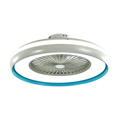 Ventilatore LED da Soffitto a Scatola con Motore a Corrente Alternata da 45W 3000lm e Telecomando CCT 3in1 grigioe blu 217934 VT-5022