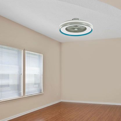 Ventilatore LED da Soffitto a Scatola con Motore a Corrente Alternata da 45W 3000lm e Telecomando CCT 3in1 grigioe blu 217934 VT-5022