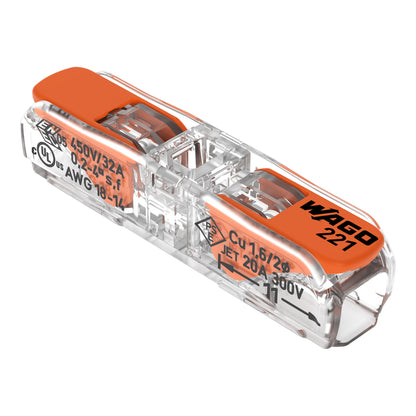 Morsetto a 2 conduttori, 4 mm², connettore passante con leva kit 10pz 221-2411