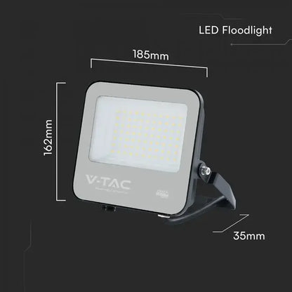 Faro Slim LED SMD Chip CREE 50W 135LM/W Cavo 15cm Nero 4000K IP65 232166 V-TAC