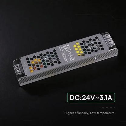 Alimentatore LED Slim in Metallo 75W 24V 3.1A con 1 Uscita 200x50x24mm IP20 V-TAC 24237