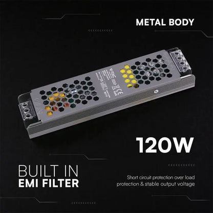 Alimentatore LED Slim in Metallo 120W 24V 5A con 1 Uscita 200x50x24mm IP20 V-TAC 24238