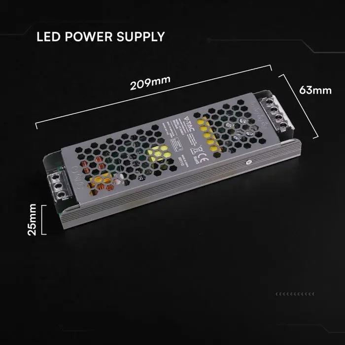 Alimentatore LED Slim in Metallo 200W 24V 8.25A con 1 Uscita 209x63x25mm IP20 V-TAC 24240