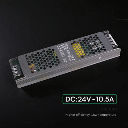 Alimentatore LED Slim in Metallo 250W 24V 10.5A con 1 Uscita 246x63x30mm IP20 V-TAC 24241