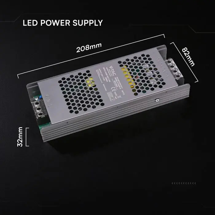 Alimentatore LED Slim in Metallo 360W 24V 15A con 1 Uscita 208x82x32mm IP20  V-TAC 24242