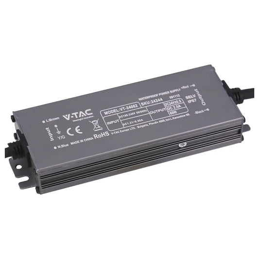 Alimentatore LED in Metallo 60W 24V 2.5A con 1 Uscita 159x50x25 IP67 V-TAC 24244