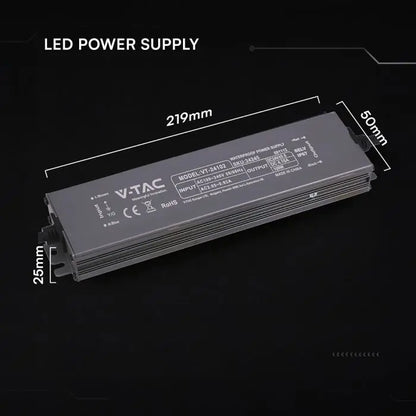 Alimentatore LED in Metallo 100W 24V 4.15A con 1 Uscita 219x50x25mm IP67 V-TAC 24245