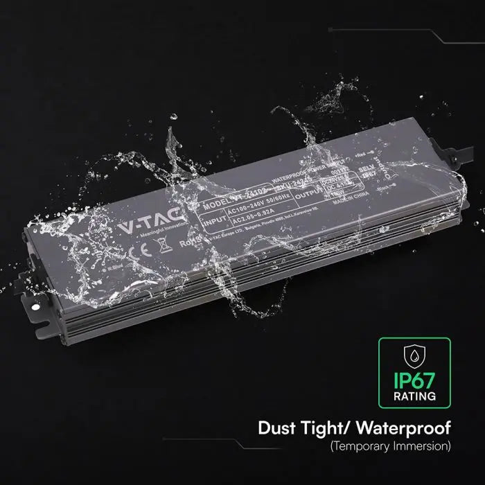 Alimentatore LED in Metallo 100W 24V 4.15A con 1 Uscita 219x50x25mm IP67 V-TAC 24245