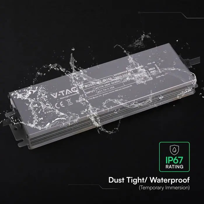 Alimentatore LED in Metallo 150W 24V 6.25A con 1 Uscita 224x65x25mm IP67 V-TAC 24246