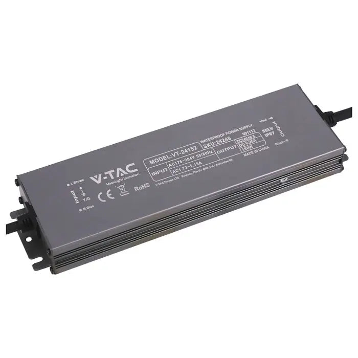 Alimentatore LED in Metallo 150W 24V 6.25A con 1 Uscita 224x65x25mm IP67 V-TAC 24246