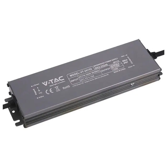 Alimentatore LED in Metallo 150W 24V 6.25A con 1 Uscita 224x65x25mm IP67 V-TAC 24246
