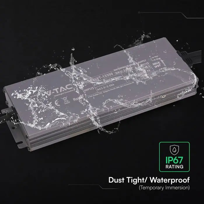 Alimentatore LED in Metallo 300W 24V 12.5A con 1 Uscita 244x80x29mm IP67 V-TAC 24248