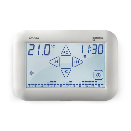 GECA Cronotermostato bianco digitale touch screen con display retroilluminato 33222677