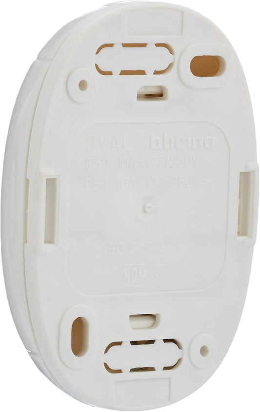 Bticino Oval - presa bipasso 2P+T 10/16 A bianca -Colore: bianco SP80BF