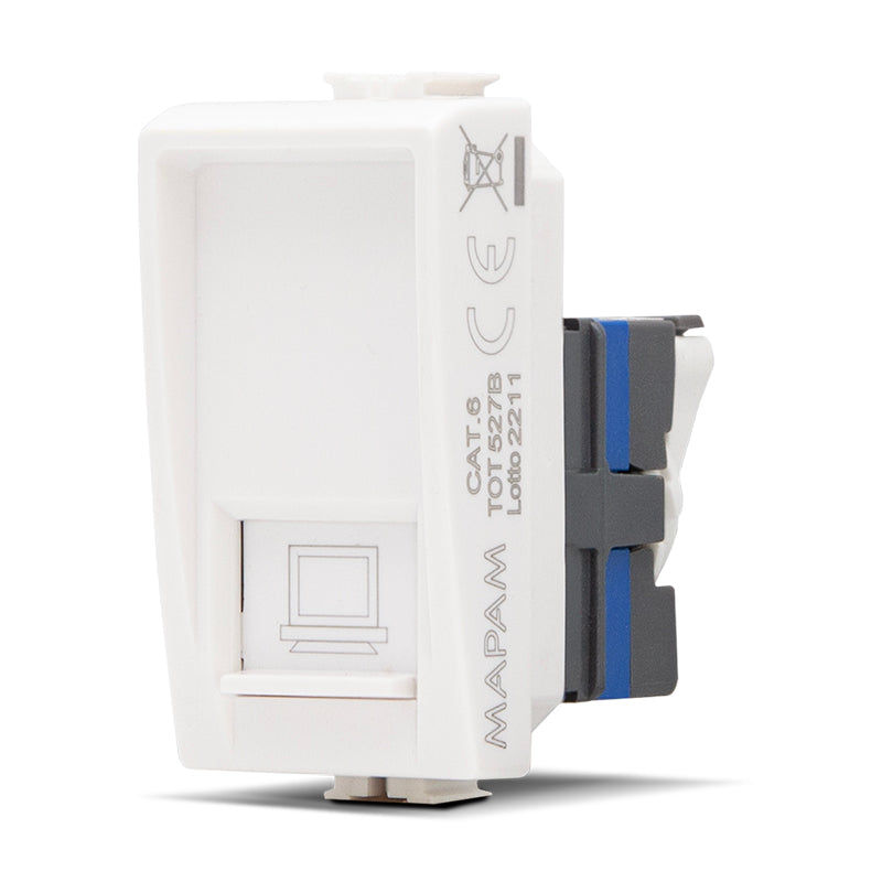 connettore rete RJ45 CAT6 JOY BIANCO compatibile matix 527B MAPAM