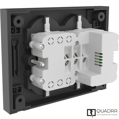 Multipresa da incasso Quadra 4 Posti Universali P40 + 2 USB-C, compatibile con tutte le scatole da incasso 3 posti (muratura o cartongesso) bianco 22107/nero 22117/sabbia 22127