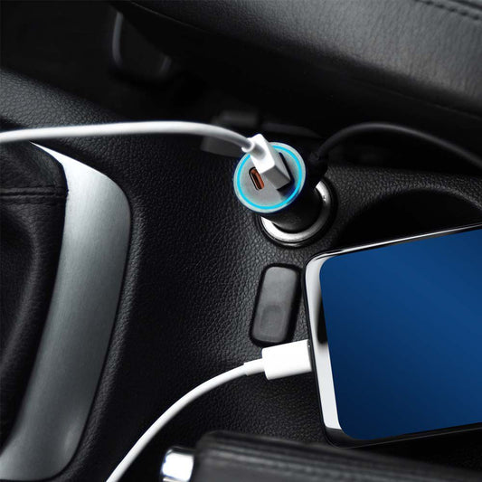 Caricatore per Auto V-TAC Presa Accendisigari con 2 Porte USB Tipo-C 20W e USB-A 18W SKU 7744