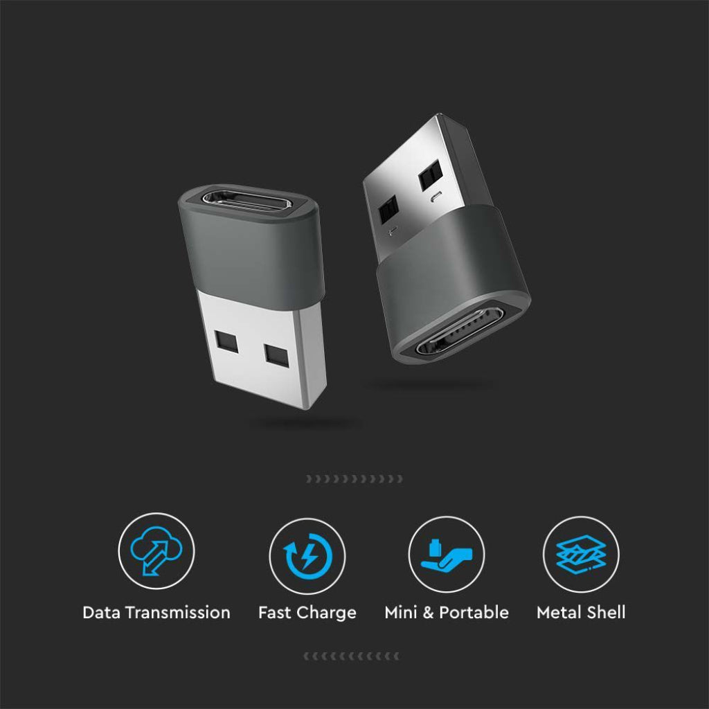 Adattatore V-TAC da USB Tipo-C a USB-A Colore Grigio SKU 7745