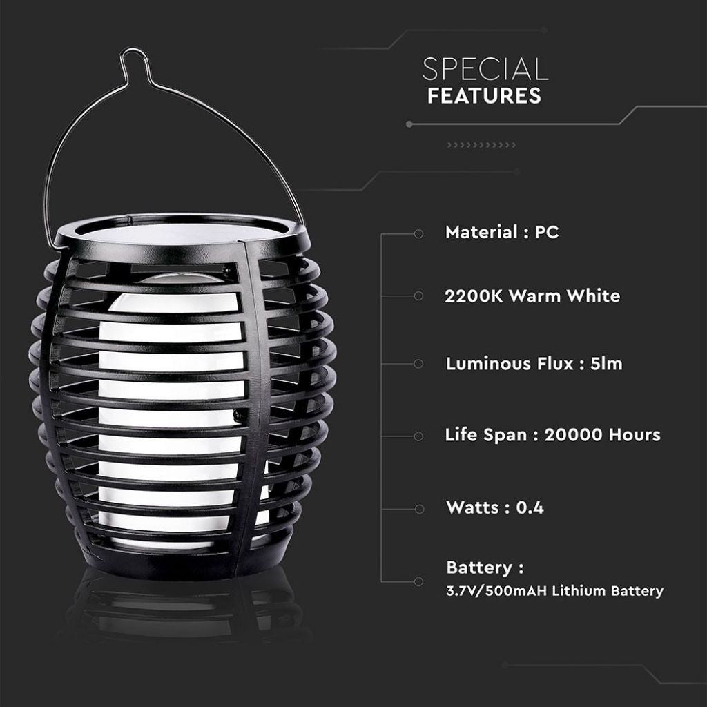 Lampada Solare V-TAC  LED a Forma di Torcia Effetto Fiamma 0,45W Multi Applicabile 2200K IP44 SKU 8558 VT-719