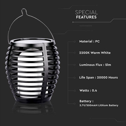 Lampada Solare V-TAC  LED a Forma di Torcia Effetto Fiamma 0,45W Multi Applicabile 2200K IP44 SKU 8558 VT-719