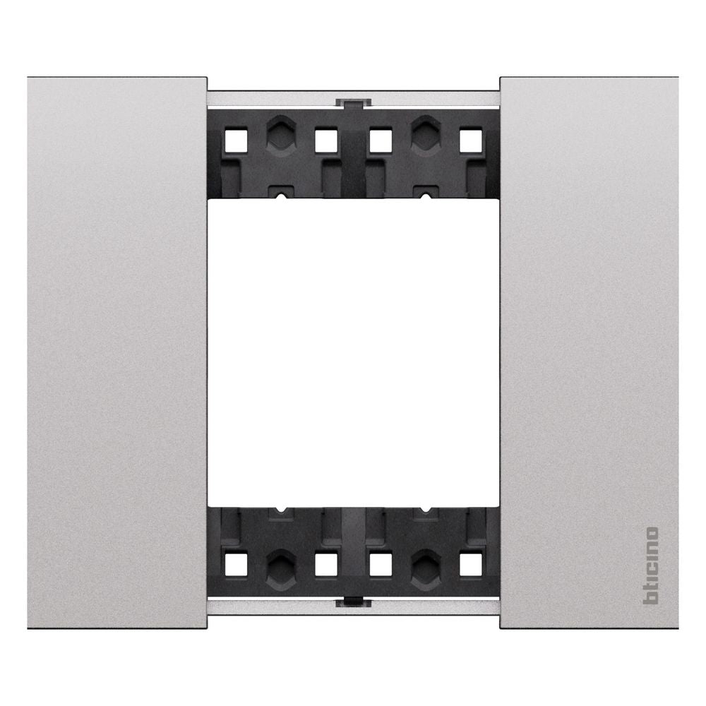 Placca Living Now 2 moduli - Finitura Steel - Materiale Zama Bticino KA4802KS