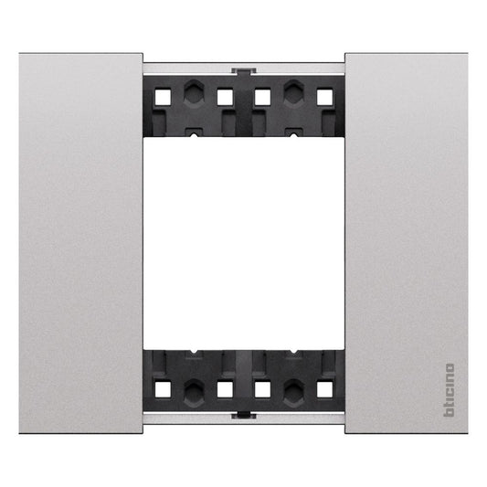 Placca Living Now 2 moduli - Finitura Steel - Materiale Zama Bticino KA4802KS