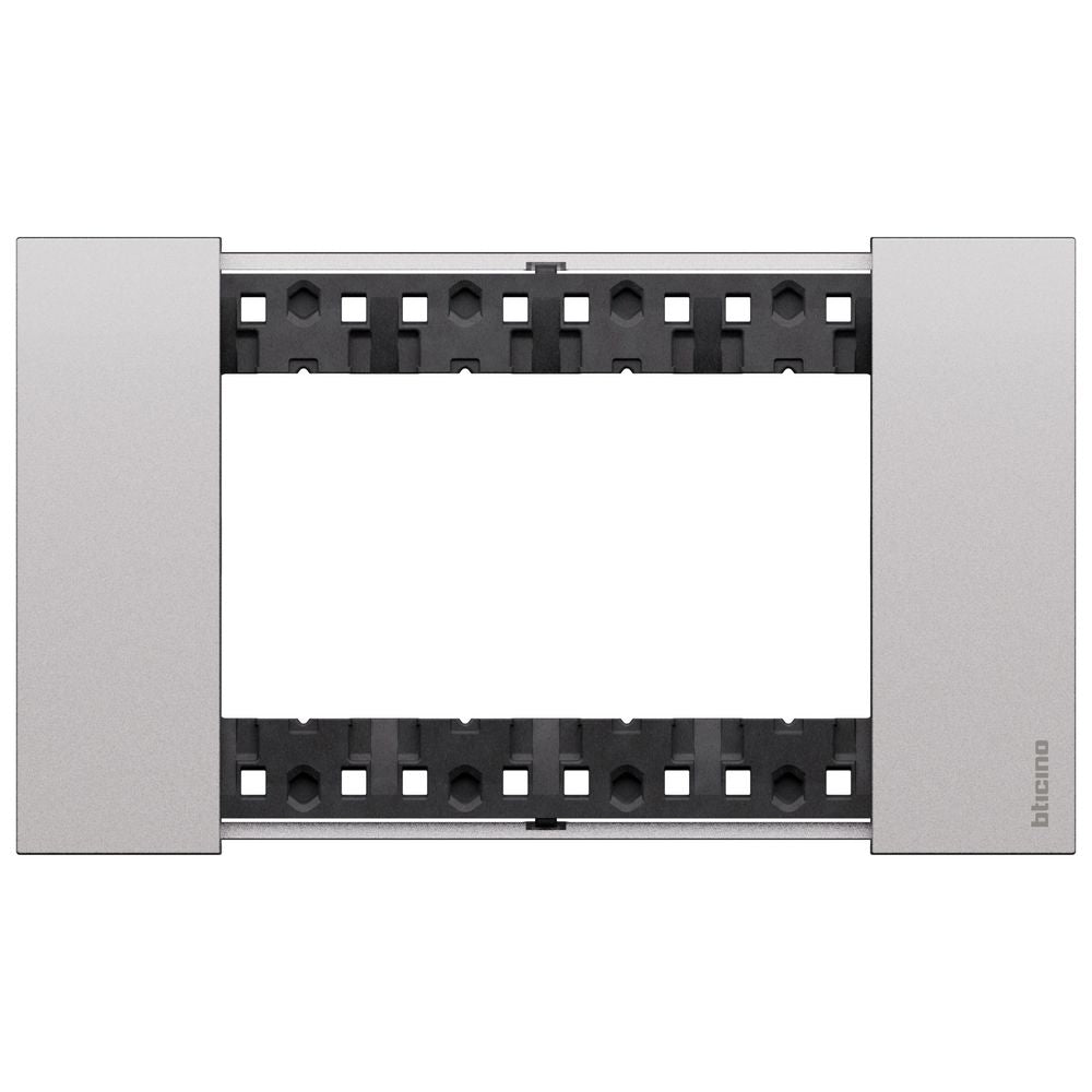 Placca Living Now 4 moduli - Finitura Steel - Materiale Zama Bticino KA4804KS