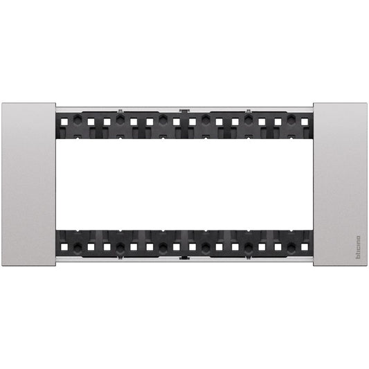 Placca Living Now 6 moduli - Finitura Steel - Materiale Zama Bticino KA4806KS