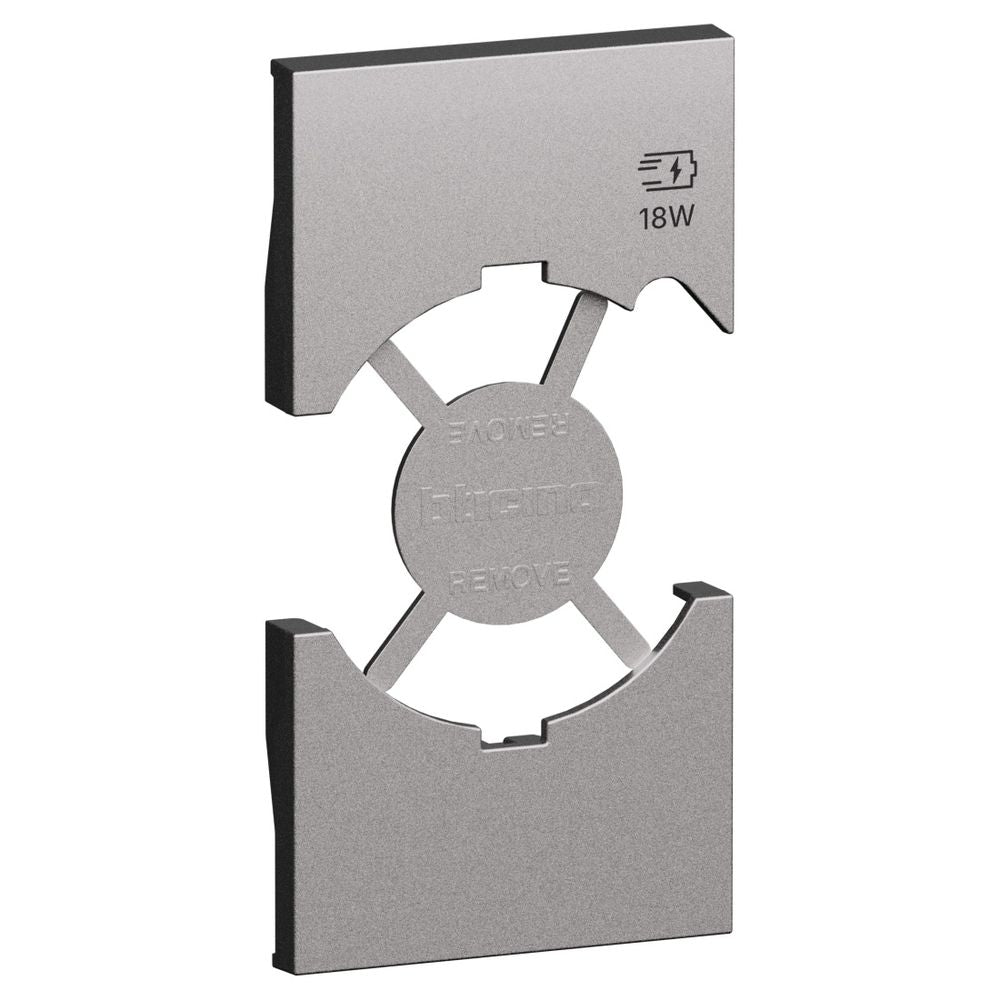 Cover per presa standard Italia P40 + USB - Steel Bticino KS68