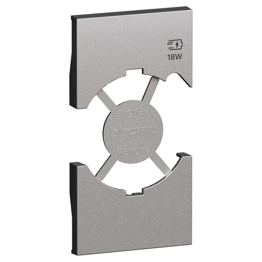 Cover per presa standard Italia P40 + USB - Steel Bticino KS68